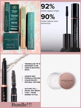 Anastasia Beverly Hills Brow & Lash Bundle Lash Sculpt Brow Definer Brow Freeze